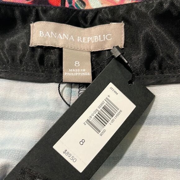 Banana Republic Bella Floral Striped Trumpet Skirt Sz 8 - Picture 10 of 14